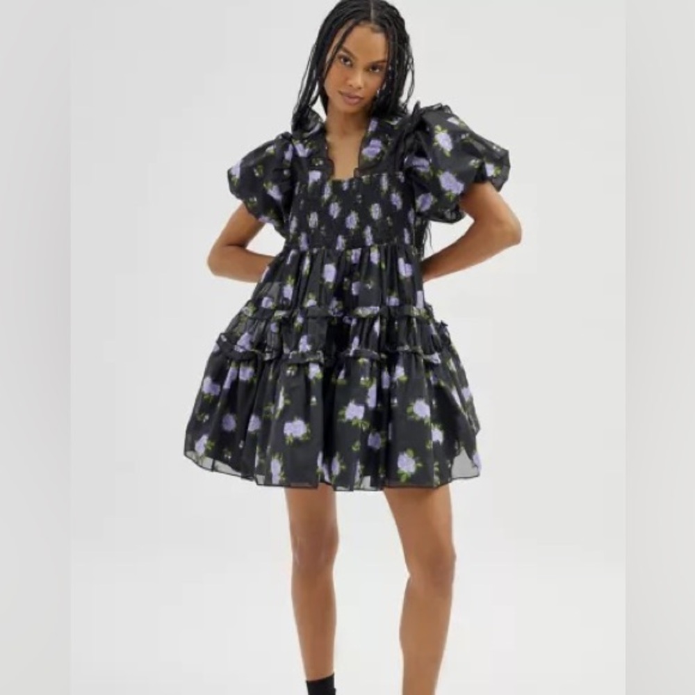 Dream Sister Jane Puff Sleeve Mini Floral Dress size M